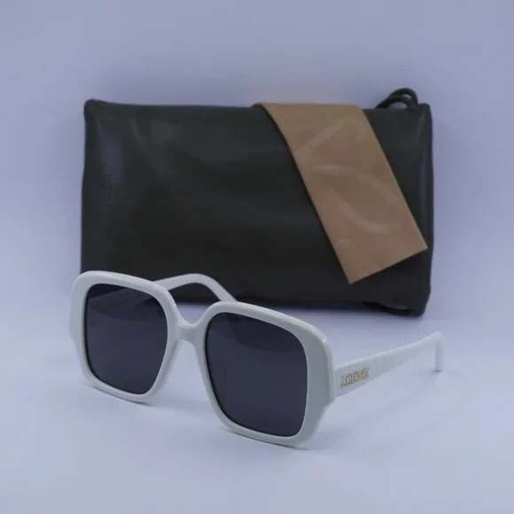 Loewe LW40134U 25A Sunglasses Ivory Square Frame, Smoke Lenses display picture 1
